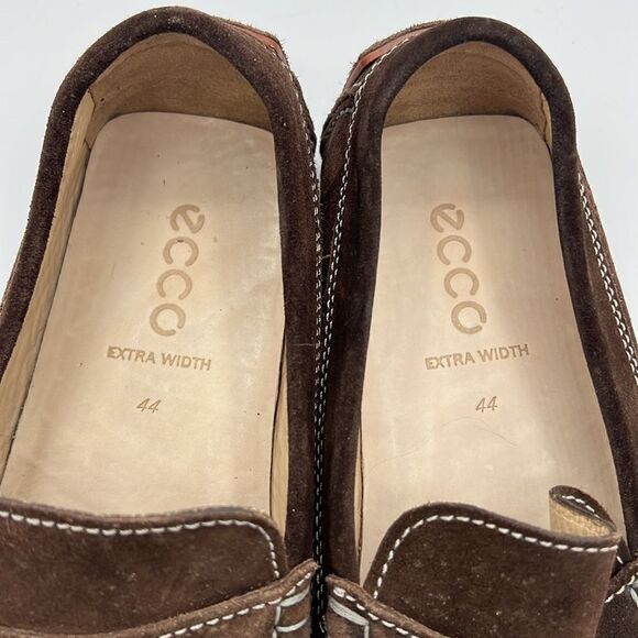ECCO Brown Suede Casual Penny Loafers Size 44/10-10.5 Slip On Comfort Shoes B16B main image 6
